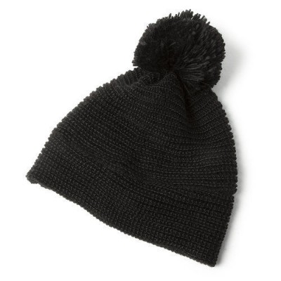 's Black Knit Pom Pom Beanie Hat  NWT  eb-15032101